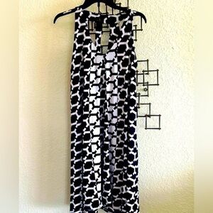 Worthington Black & White Geometric Sleeveless Dress Size L